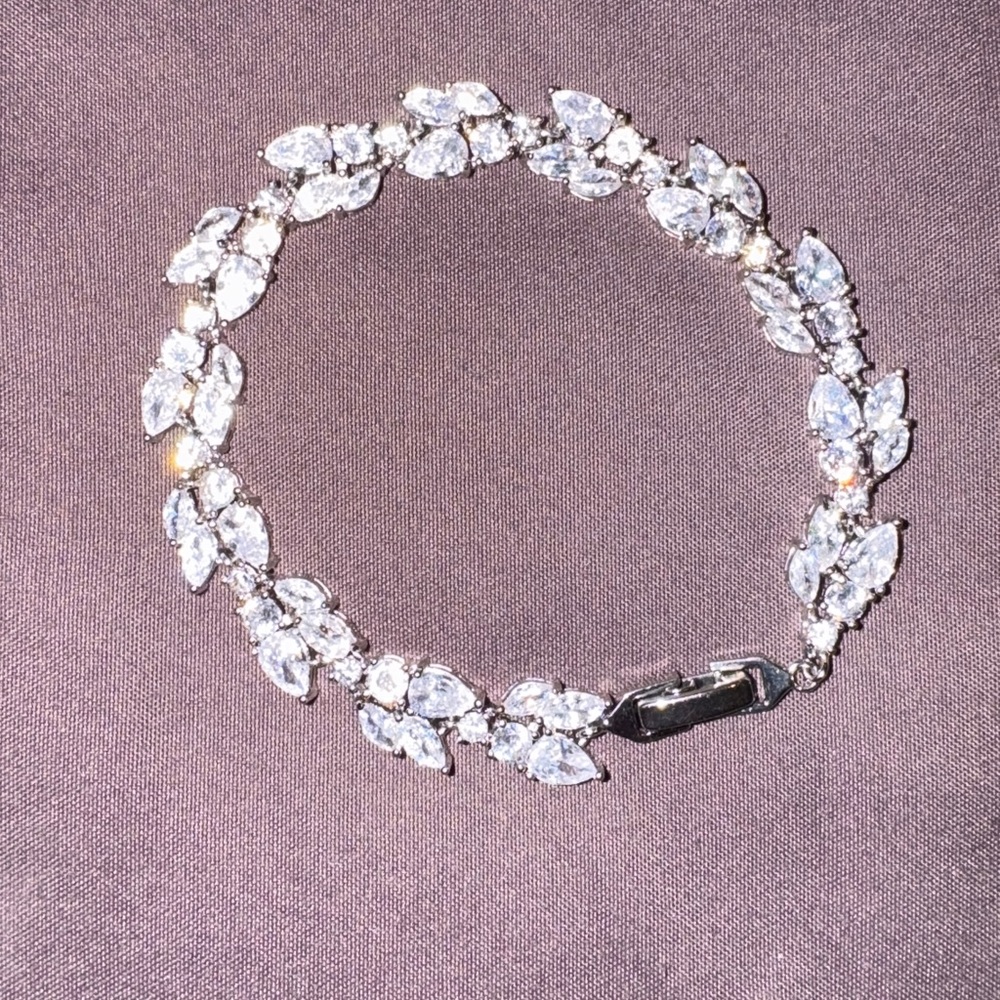 Wedding Jewelry Marquise Leaf Elegant Tennis Bracelet